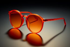 KI-generiertes Bild: Sonnenbrille, orangerot