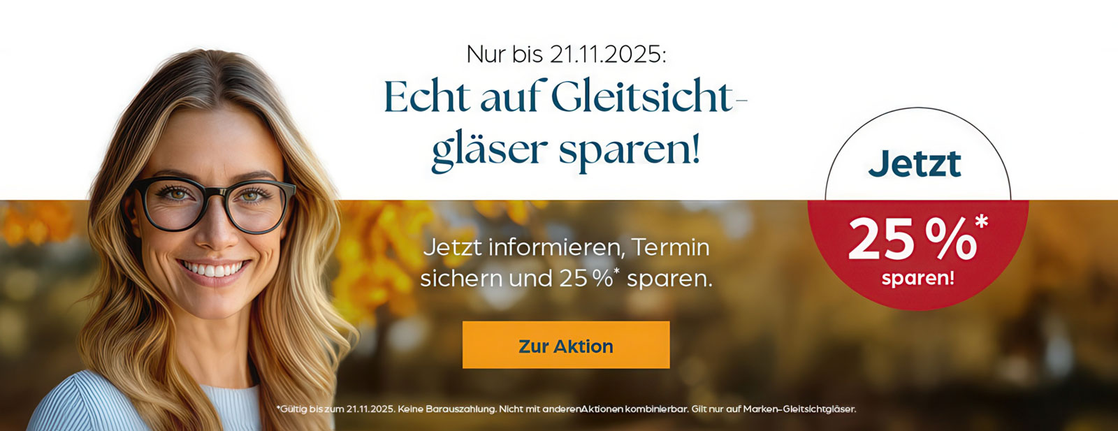 Echt auf Gleitsichtgläser sparen! Jetzt 25% sparen!
